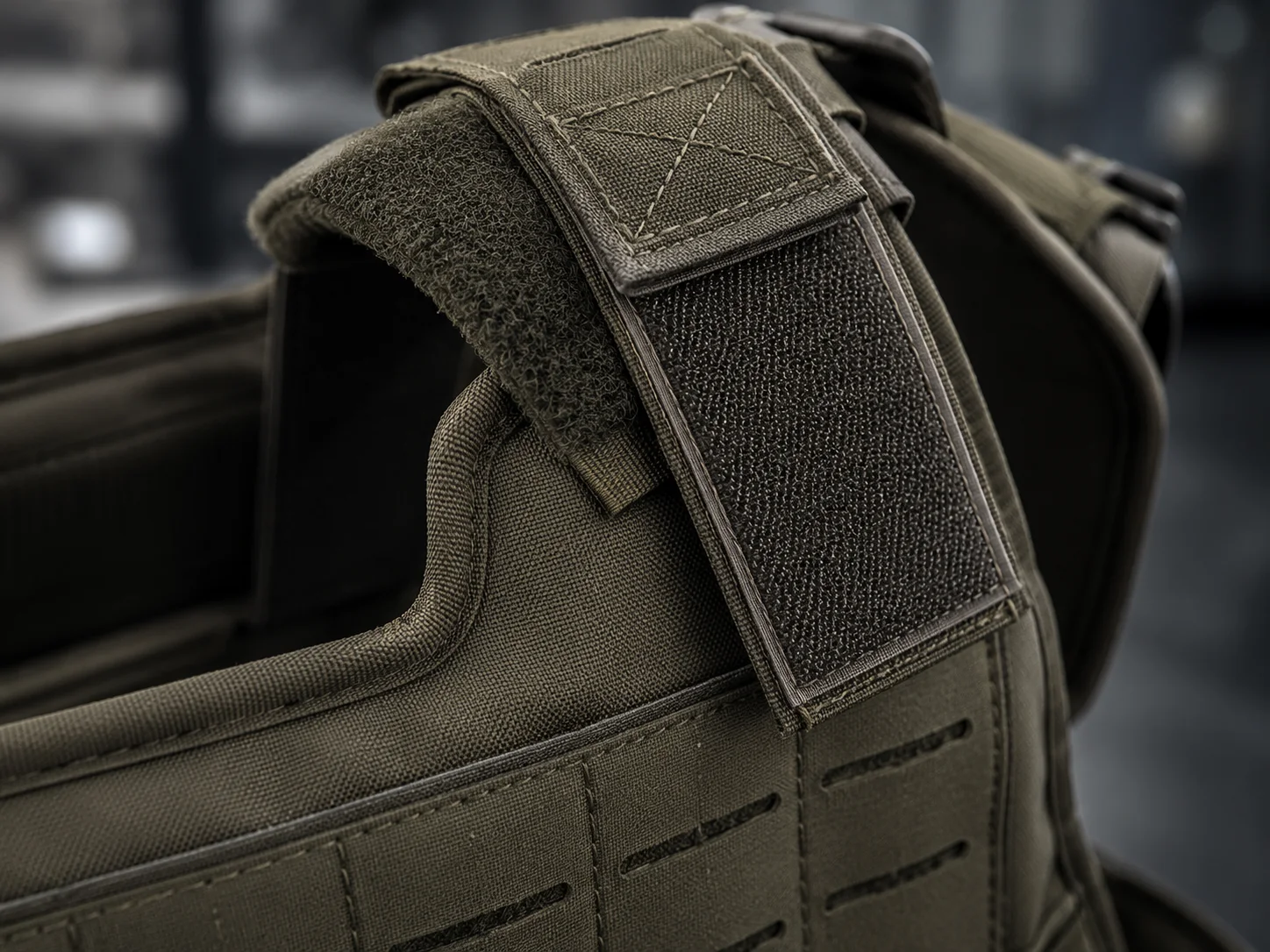 Gripnex hook and loop tape used on protective equipment and body armor components